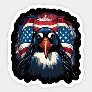 Patriotic Penguin Sticker